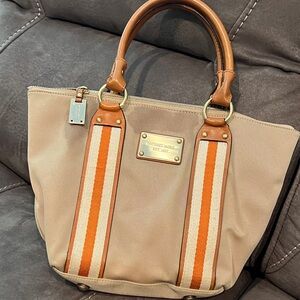Tan and Orange Tote Bag
